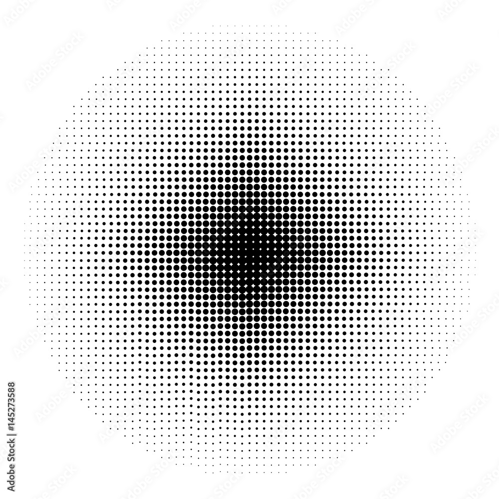 Halftone circles, halftone dot pattern. Vector illustration.