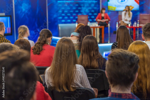 Viewers on a television talk show