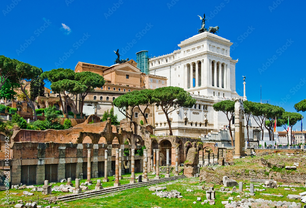 Ruins of the Roman Forum (Foro Romano) in Rome, Italy