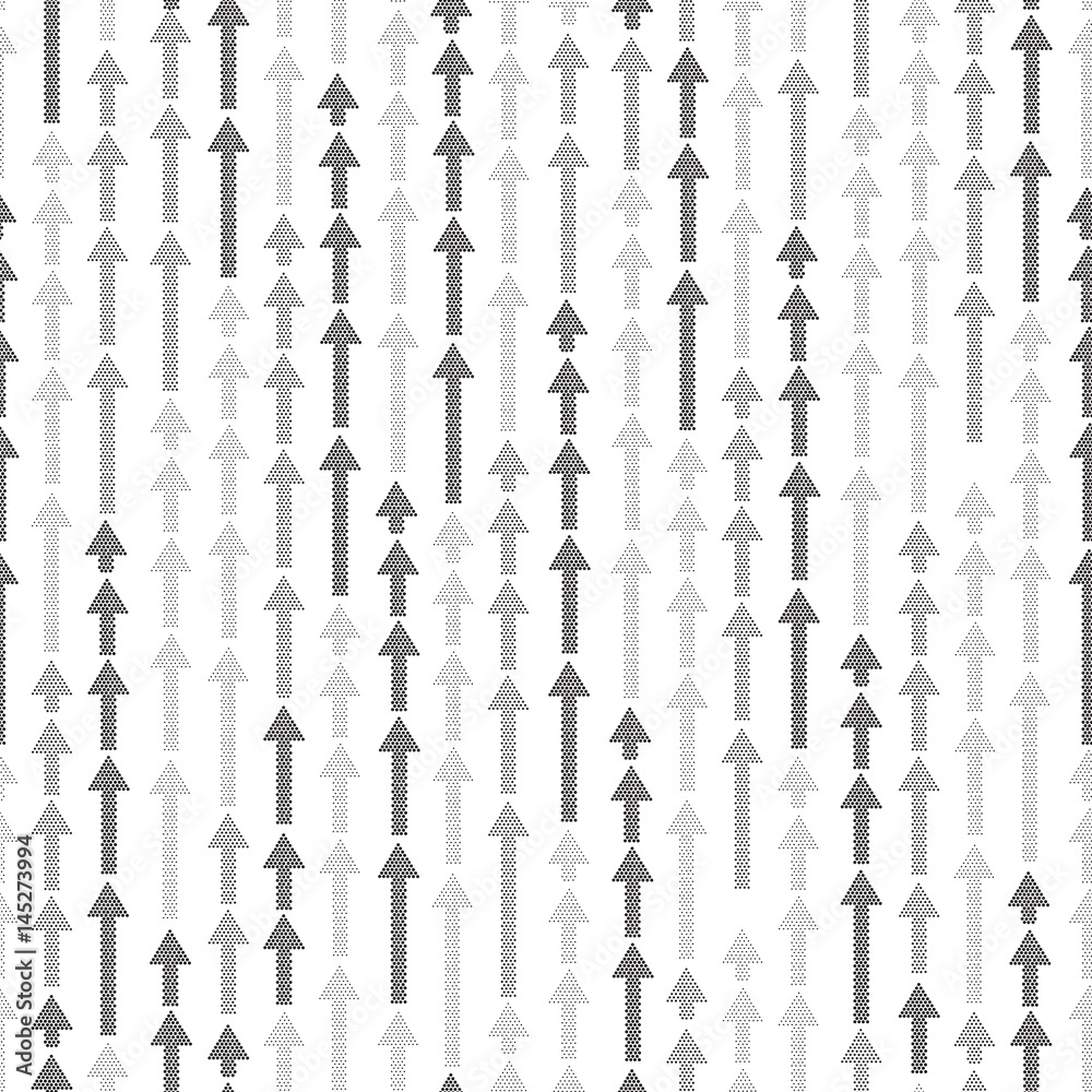 Abstract white seamless pattern. Arrow Up ornamental background.