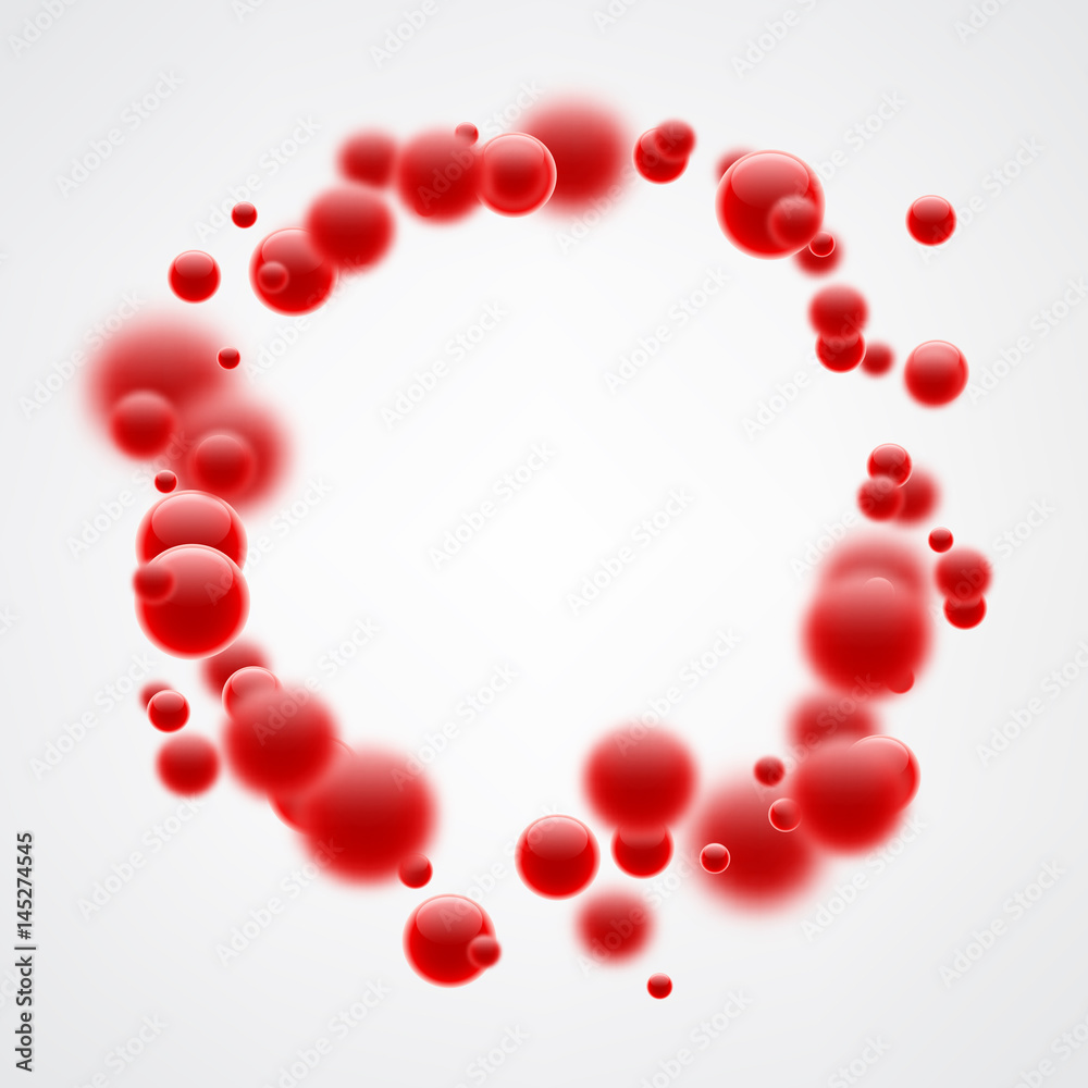 Background with red bubbles.