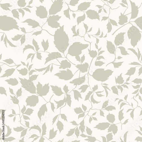 Floral seamless pattern Branch with leaves ornamental background