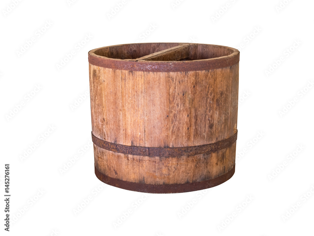 Wooden buckets,isolated on white background with clipping path. Wooden buckets,isolated on white background with clipping path.