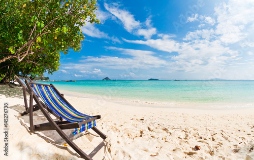 Beach chair on perfect tropical sand beach, Phi Phi Island, Thailand © Alexander Demyanenko