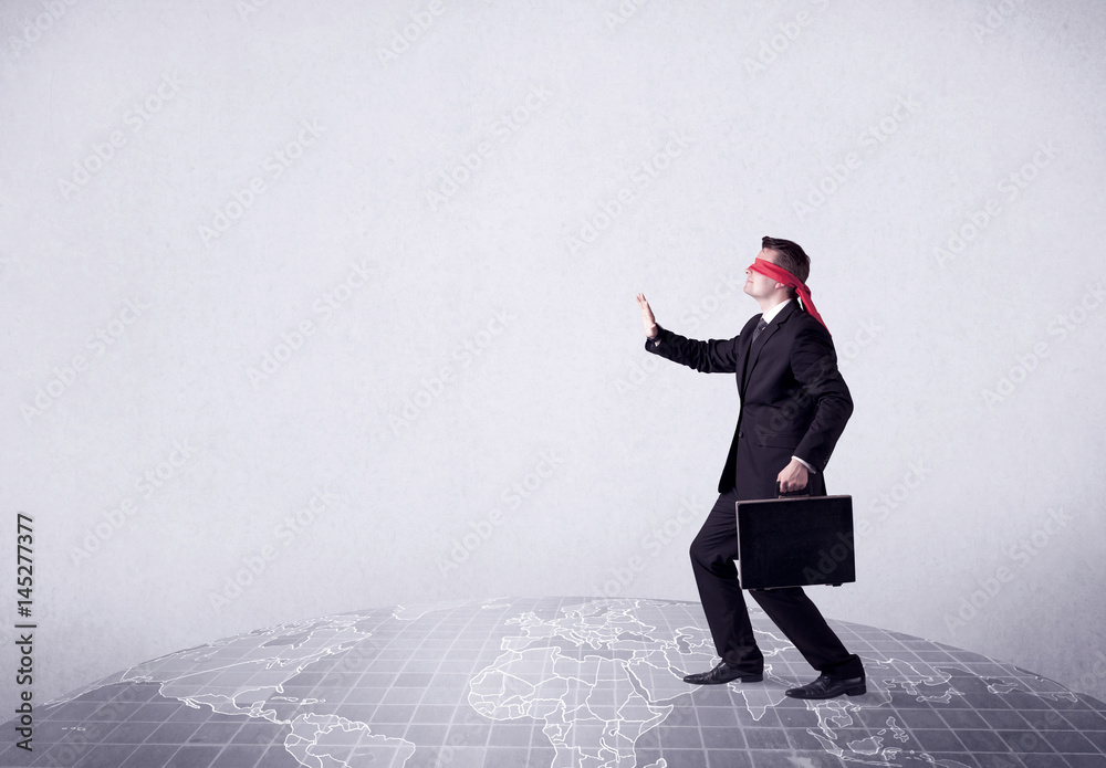 Fototapeta premium Blindfolded businessman