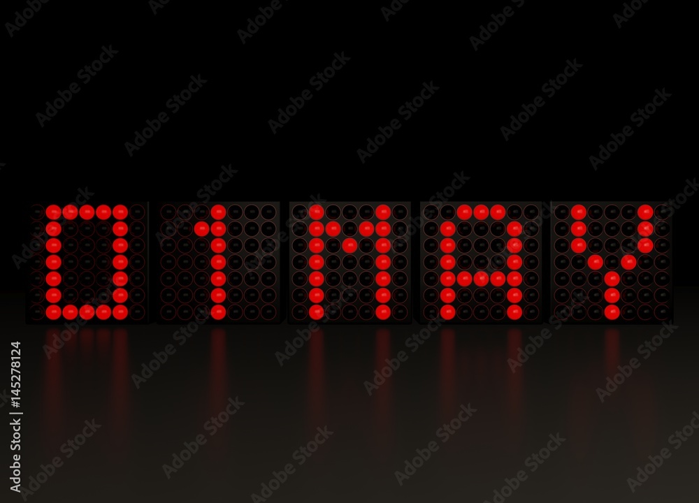 1 May text on red dots display 1 May text on red dots display