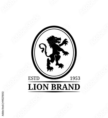 Vector lion logo template. Luxury monogram. Graceful vintage animal symbol. Used for hotel, restaurant card etc.