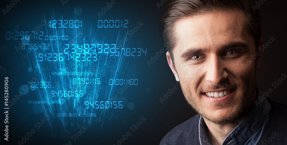 Portrait of a young businessman on dark background Portrait of a young businessman on dark background