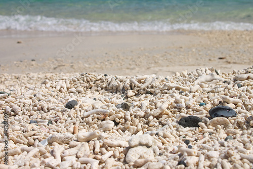 White coral sand and beach