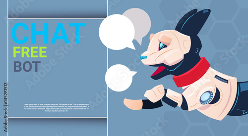 Chat Bot Free Robot Virtual Assistance Of Website Or Mobile Applications, Artificial Intelligence Concept Flat Vector Illustration