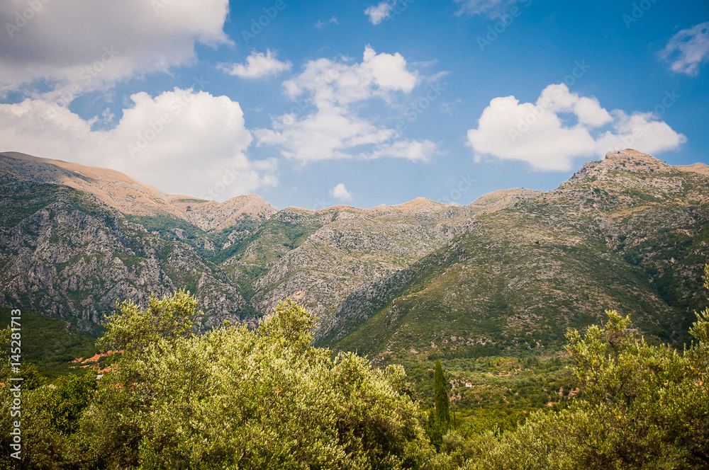2016, Albania, Llogara National Park, Llogara Pass. Vlore county, view to the bay and beach