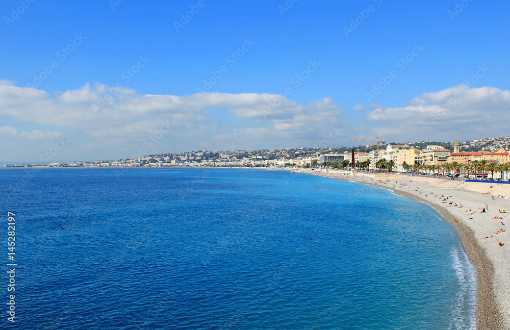 Panoramic aerial view city of Nice, France 