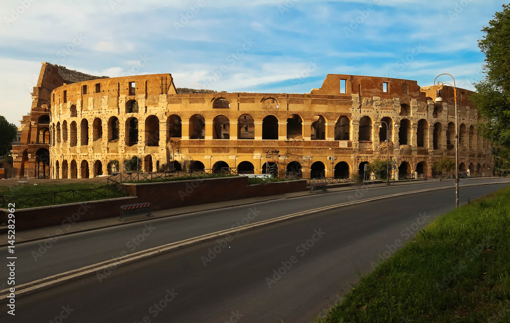 The famous Colosseum in Rome, Italy.