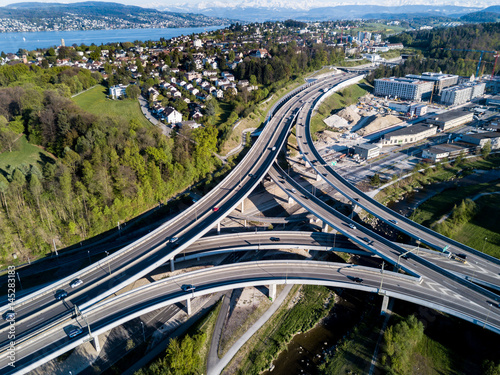 Highway crossing in Switzerland near Zurich
