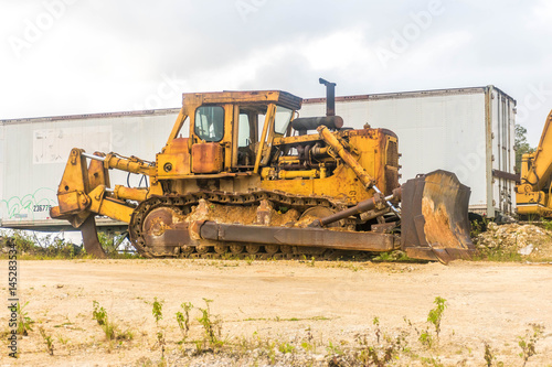 Abandoned Construction bulldozer Tractor