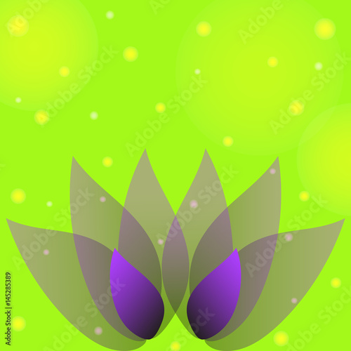 Purple flower with petals on a natural background
