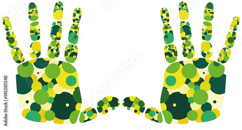 Hand links rechts gelb grün