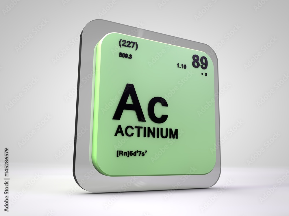 actinium - Ac - chemical element periodic table 3d render actinium - Ac - chemical element periodic table 3d render