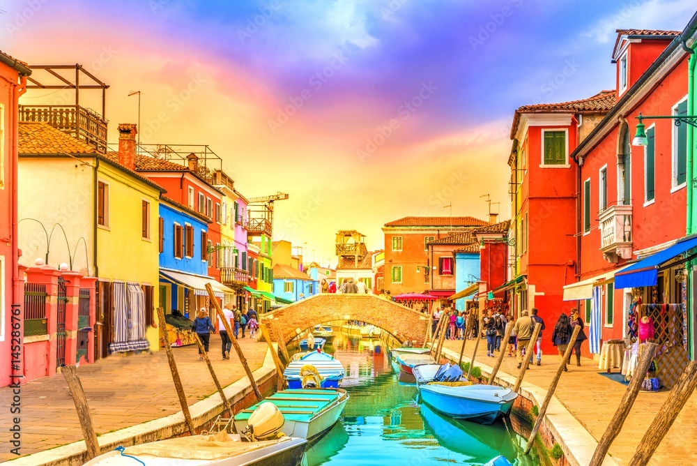 Burano island, Venice landmark, Italy.