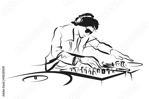 Vector line sketch DJ