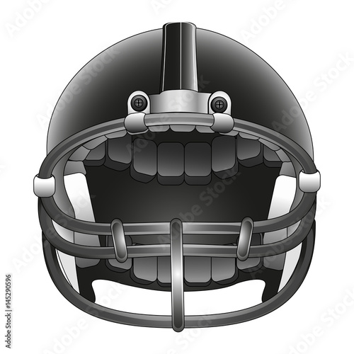 American football helmet, isolated on white. Vector illustration