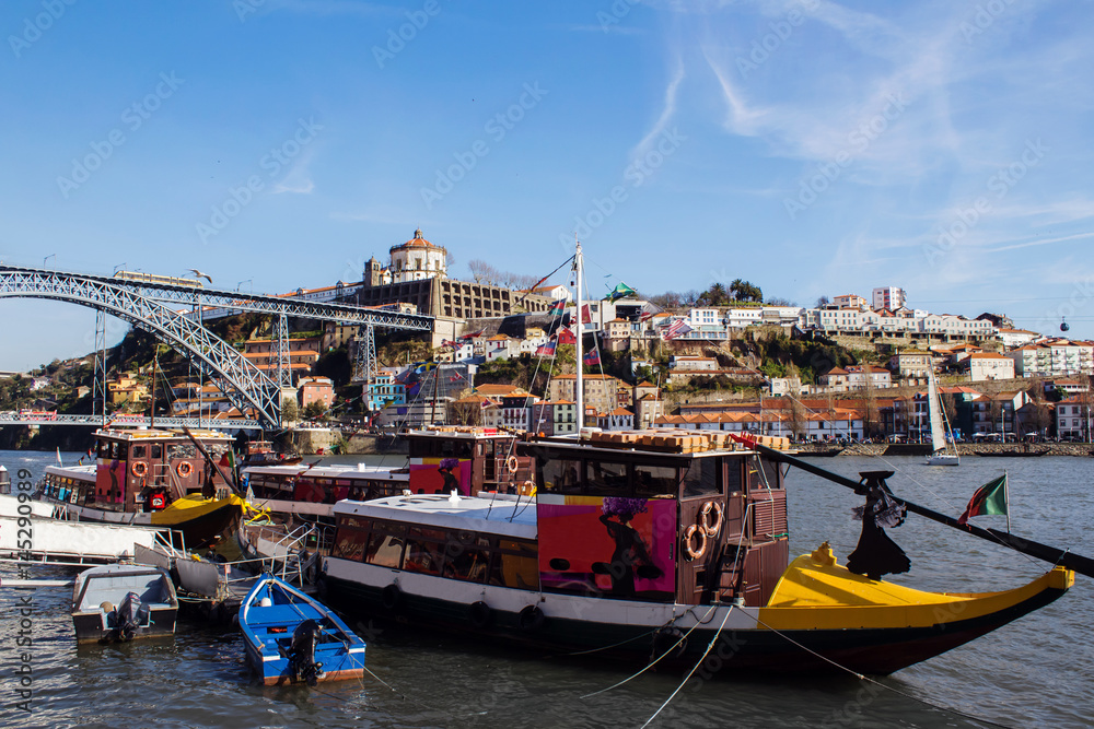 Porto, Portugal. Boats on the Douro River