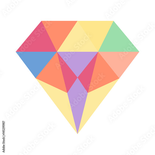 Diamond Color Icon Symbol Design. Vector illustration isolated on white background