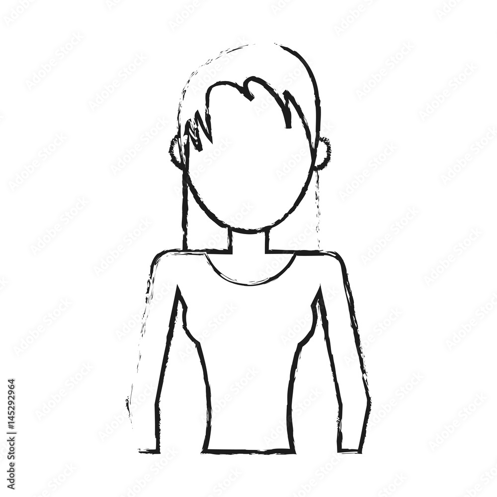 faceless woman with straight hair icon image vector illustration design faceless woman with straight hair icon image vector illustration design