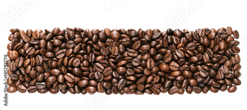 panorama beans coffee isolated on a white background.