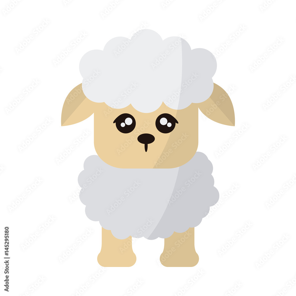 sheep animal cartoon icon over white background. colorful design. vector illustration sheep animal cartoon icon over white background. colorful design. vector illustration