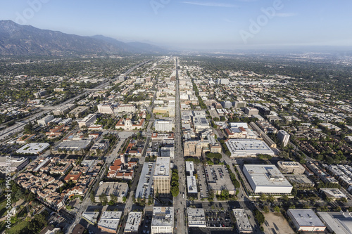 Aerial view of Colorado Bl in Pasadena, California. photo