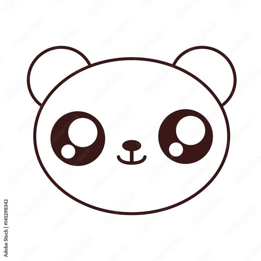 kawaii bear face icon over white background. vector illustration kawaii bear face icon over white background. vector illustration