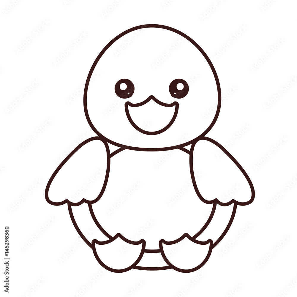 kawaii duck animal icon over white background. vector illustration kawaii duck animal icon over white background. vector illustration