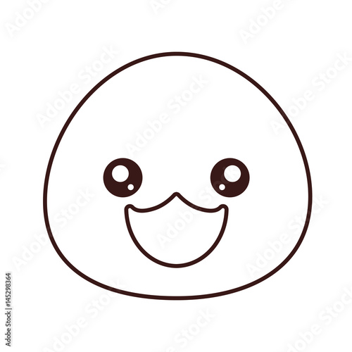 kawaii duck face icon over white background. vector illustration