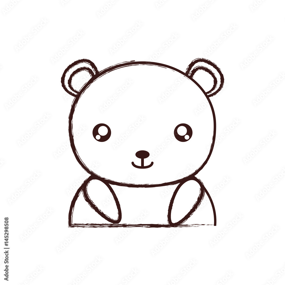 kawaii bear animal icon over white background. vector illustration kawaii bear animal icon over white background. vector illustration
