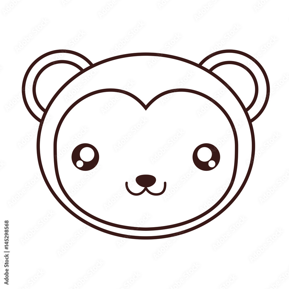 kawaii monkey face icon over white background. vector illustration kawaii monkey face icon over white background. vector illustration