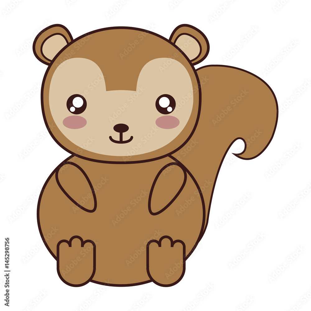 kawaii squirrel animal icon over white background. colorful design. vector illustration kawaii squirrel animal icon over white background. colorful design. vector illustration