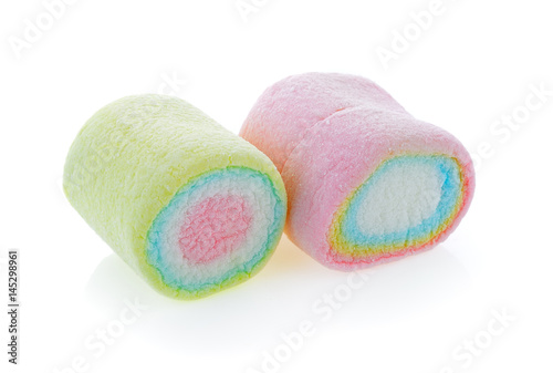 Marshmallows isolated on white background