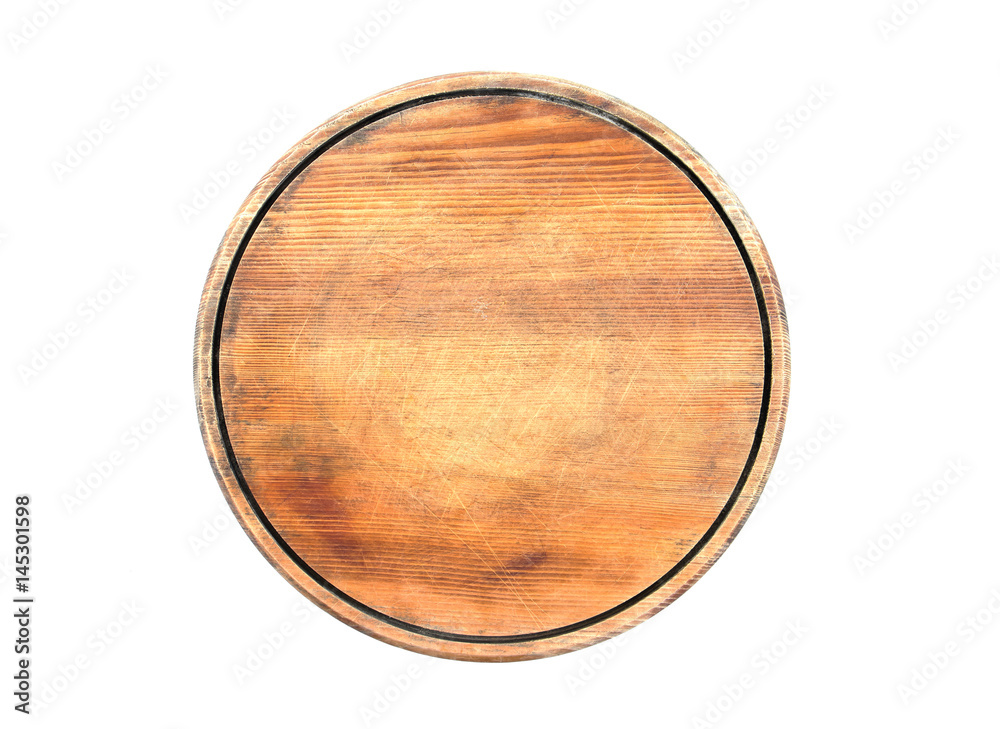 Round wooden cutting board isolated on white background.Round wooden chopping board isolated Round wooden cutting board isolated on white background.Round wooden chopping board isolated