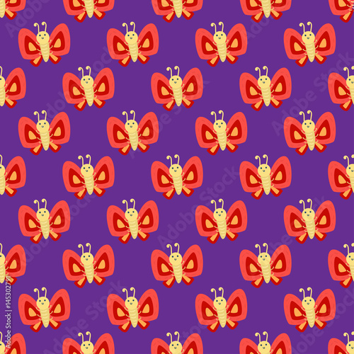 Colorful butterfly decorative seamless pattern vector graphic summer free fly present illustration.