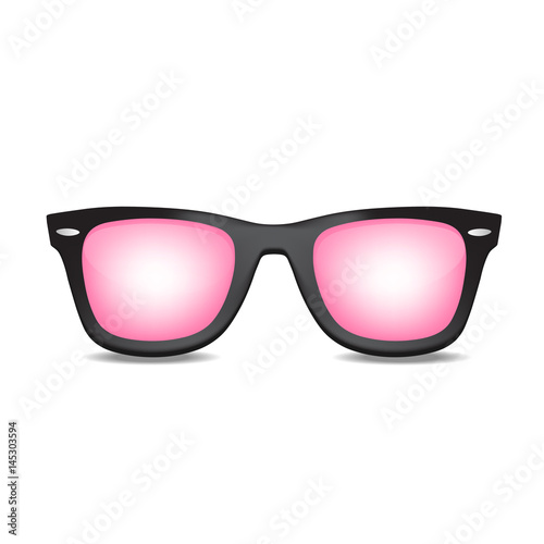 Sunglasses.pink vision. vector illustration
