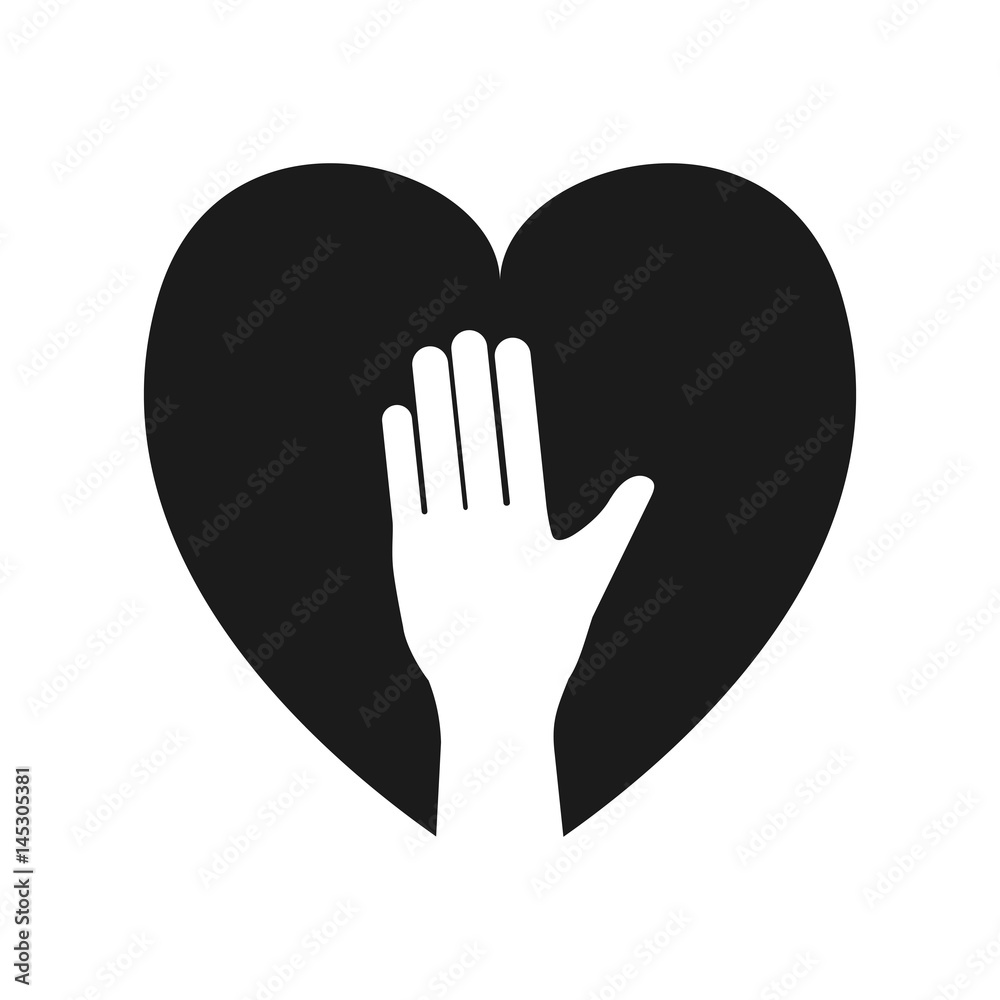Human hand up symbol icon vector illustration graphic design Human hand up symbol icon vector illustration graphic design
