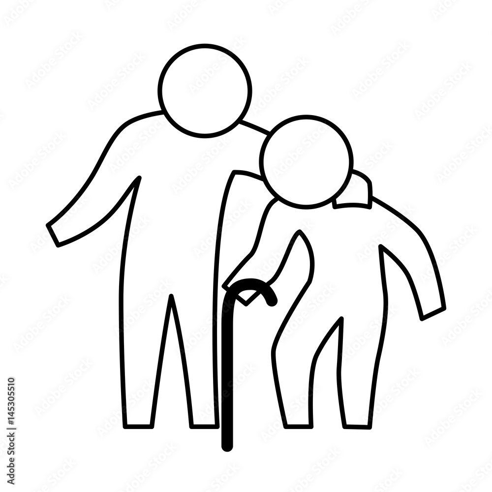 Man helping elder icon vector illustration graphic design Man helping elder icon vector illustration graphic design