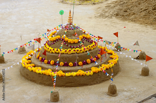 sand castle at thailand songkran festival