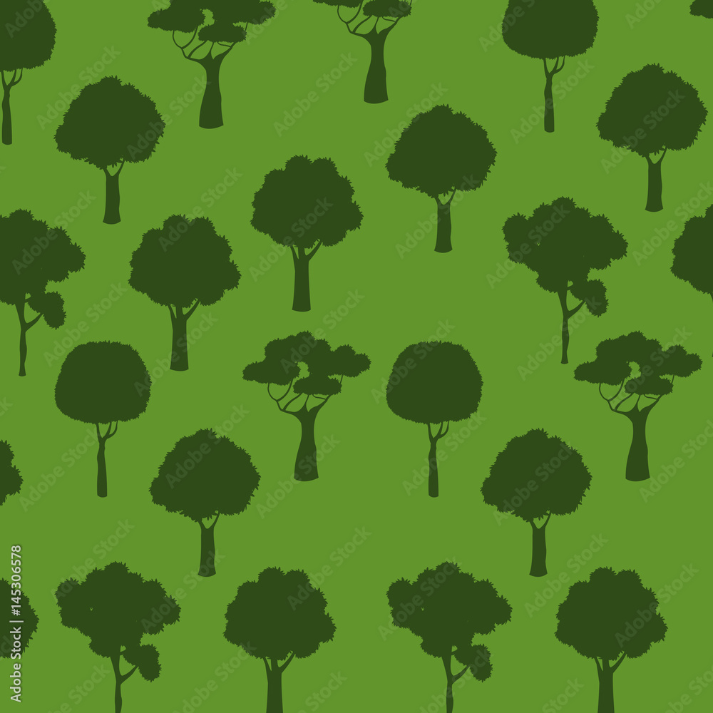 Fototapeta premium tree green plant semaless pattern vector illustration eps 10