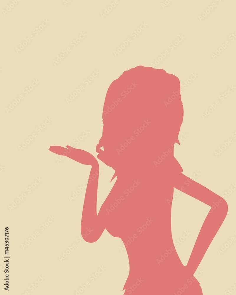 Sexy women silhouette. Fashion mannequin. Vector Illustration. Posing model