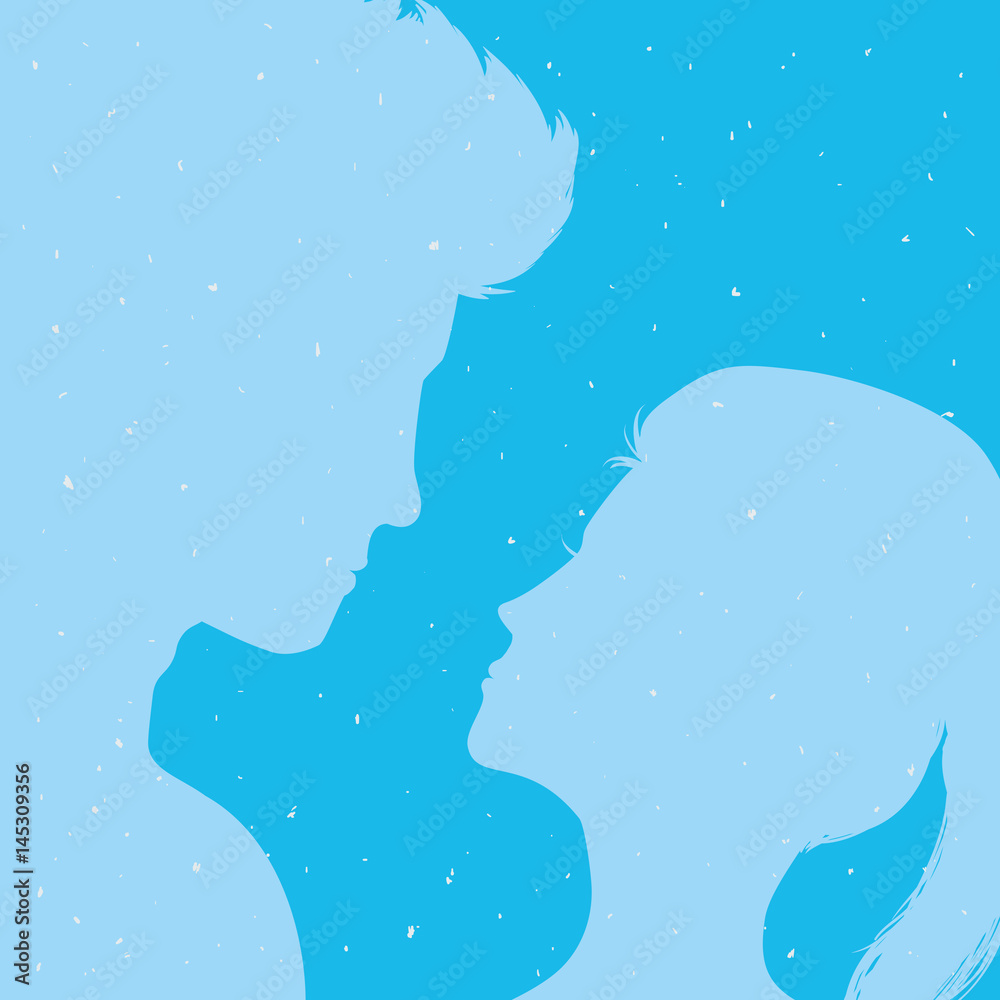 Man and woman heads silhouettes icon vector illustration graphic design