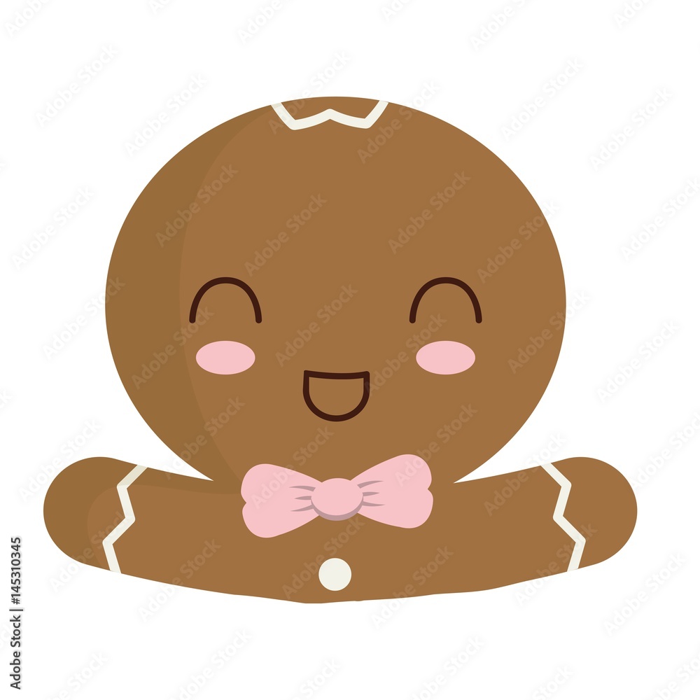 Obraz premium cute ginger cookie icon over white background. colorful design. vector illustration
