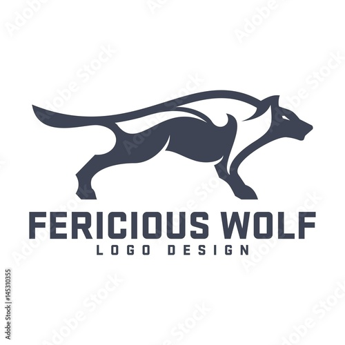 Wolf Logo  Ferocious Wolf Design Logo Template 