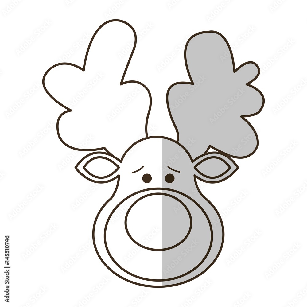 rudolph deer cartoon icon over white background. vector illustration rudolph deer cartoon icon over white background. vector illustration